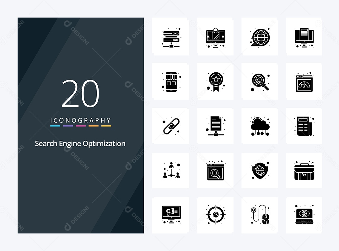 Pacote de ícones de Motor de Otimização de Busca Vetores EPS