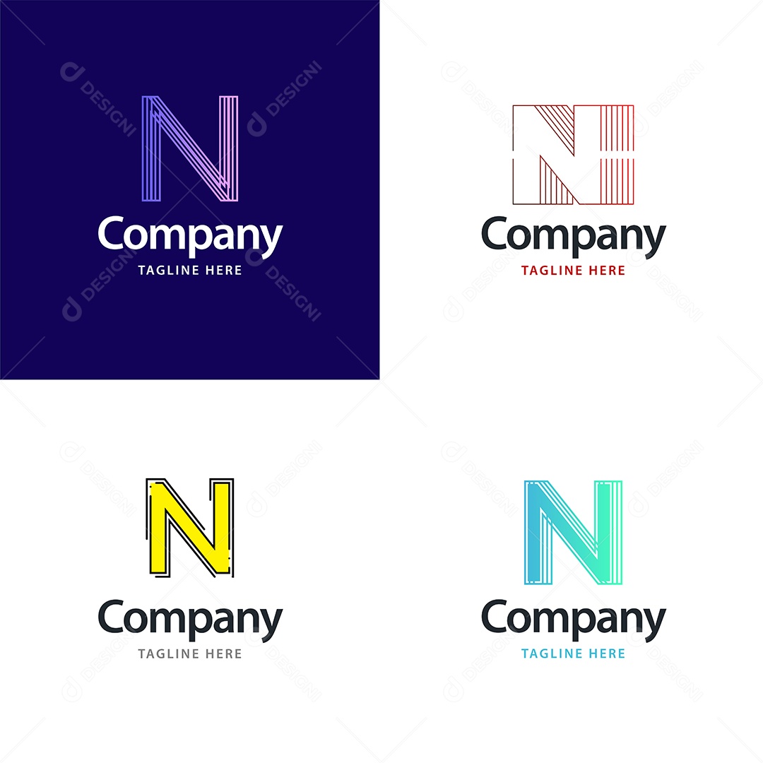 Logo N Personalizada Logotipos Modernos AI Editável