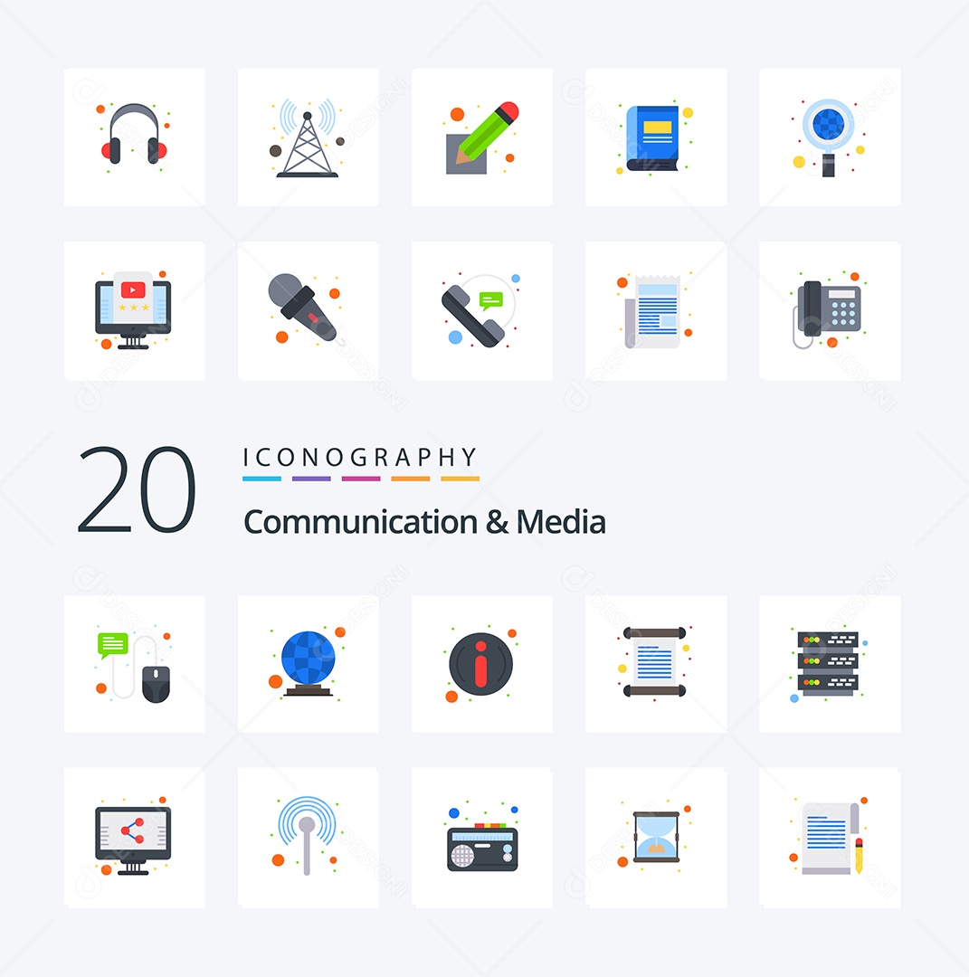 Pacote de ícones de Meios de Comunicação Vetores EPS