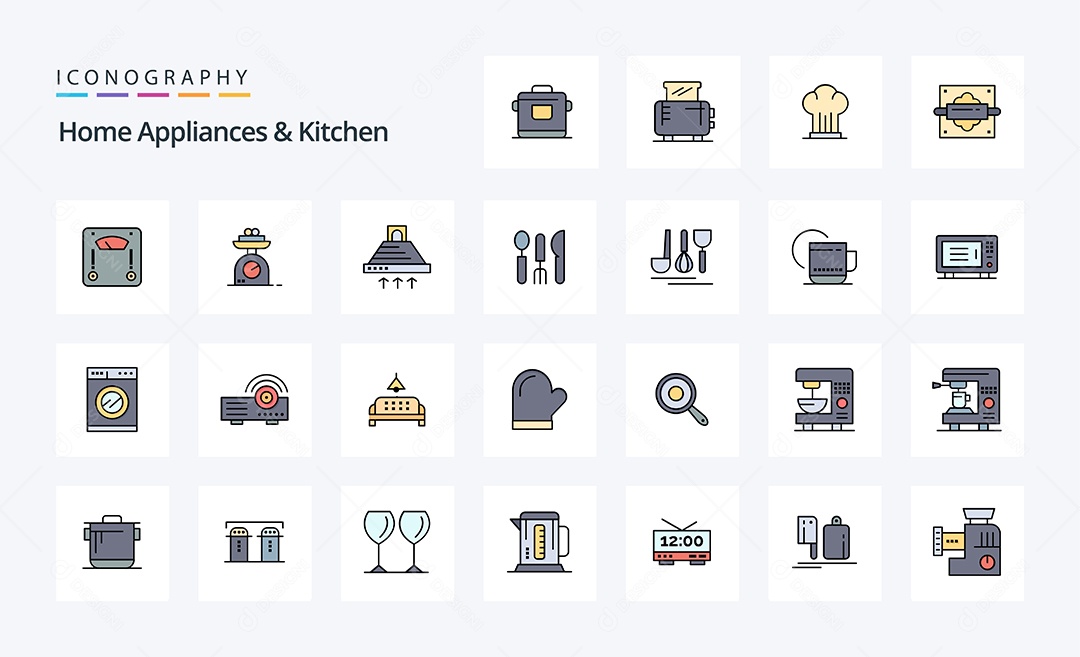 Pacote de ícones de Eletrodomésticos Vetores EPS