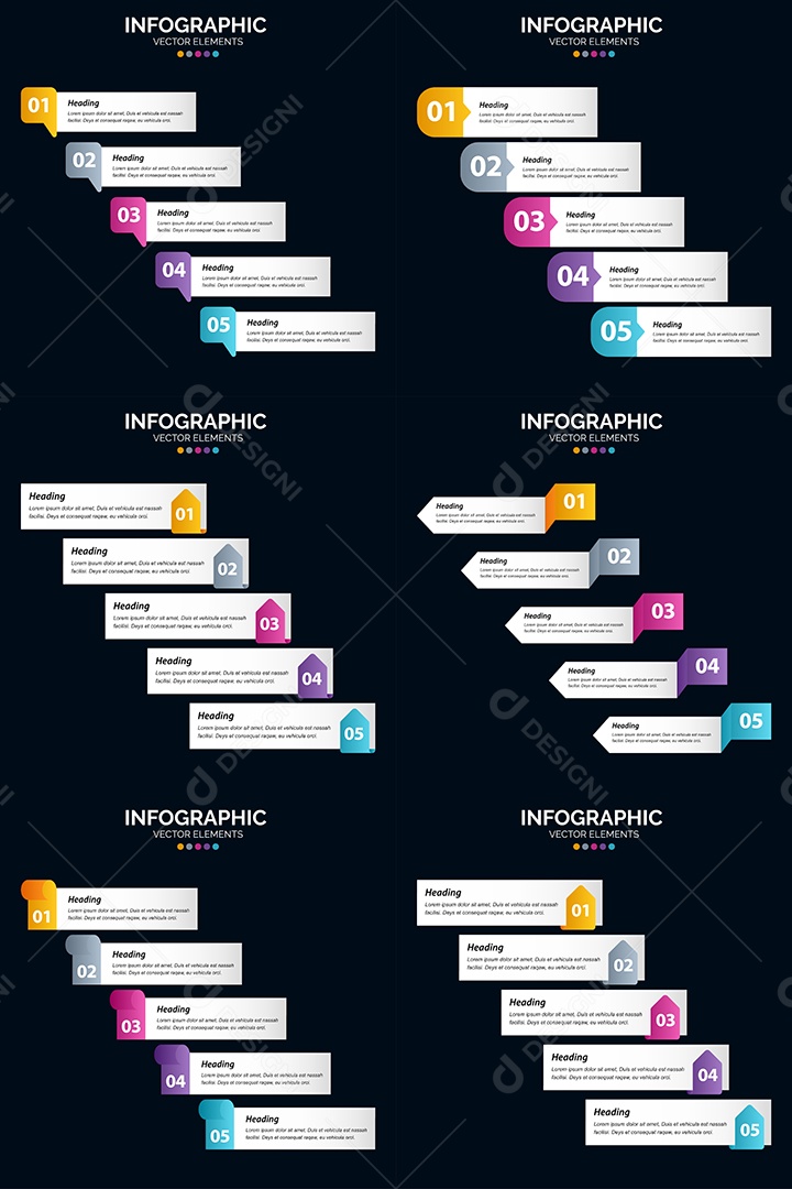 Conjunto de infográficos vetoriais para fazer sua publicidade Vetor EPS
