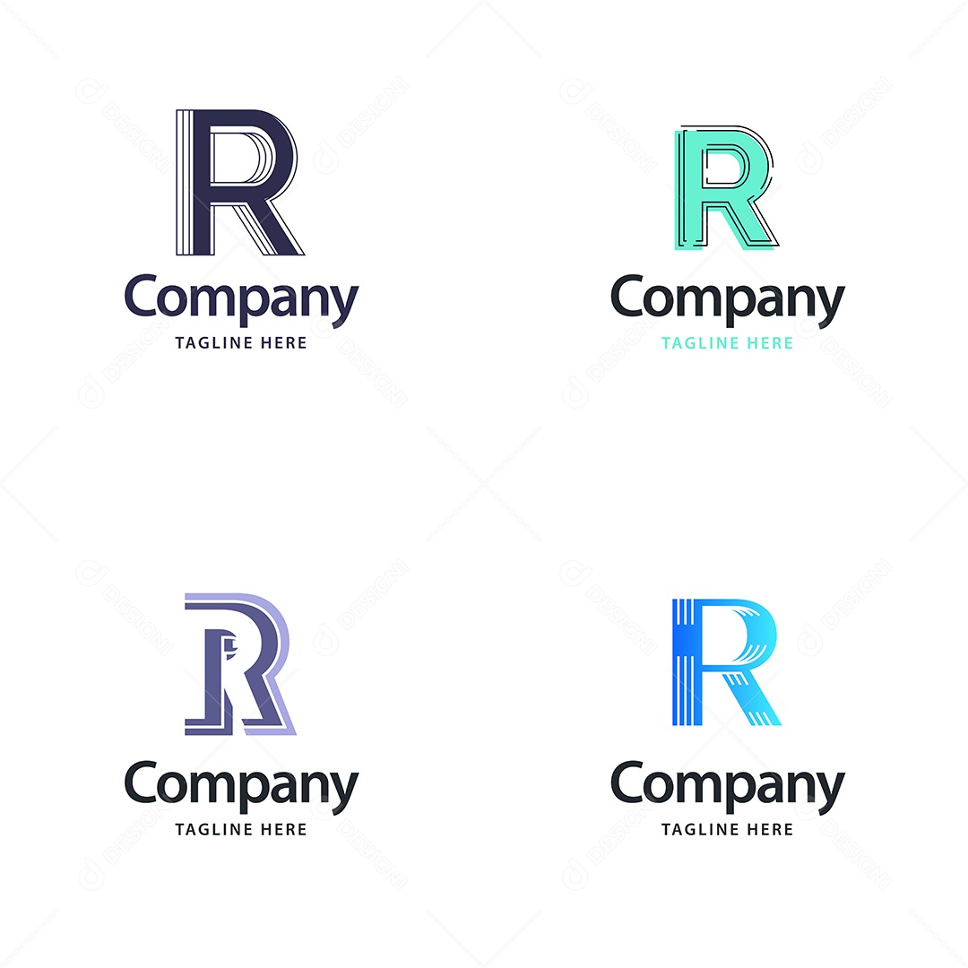 Logo R Personalizada Logotipos Modernos AI Editável