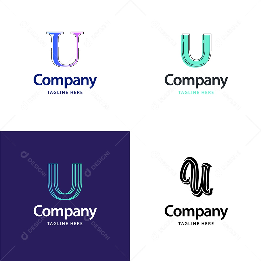 Logo U Personalizada Logotipos Modernos AI Editável