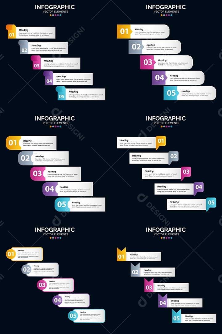 Conjunto de infográficos vetoriais para fazer sua publicidade Vetor EPS