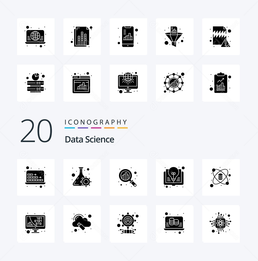 Pacote de ícones de Ciência de Dados Vetores EPS