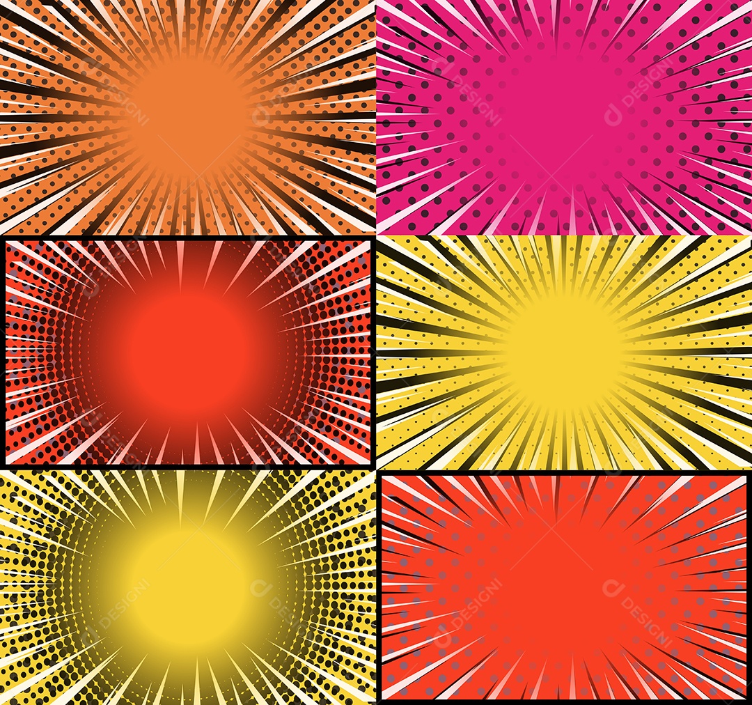 Vetor retrô de fundo em quadrinhos Colorida Vetor EPS