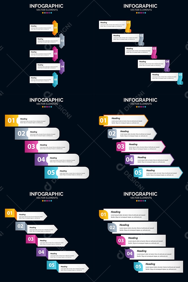 Conjunto de infográficos vetoriais para fazer sua publicidade Vetor EPS