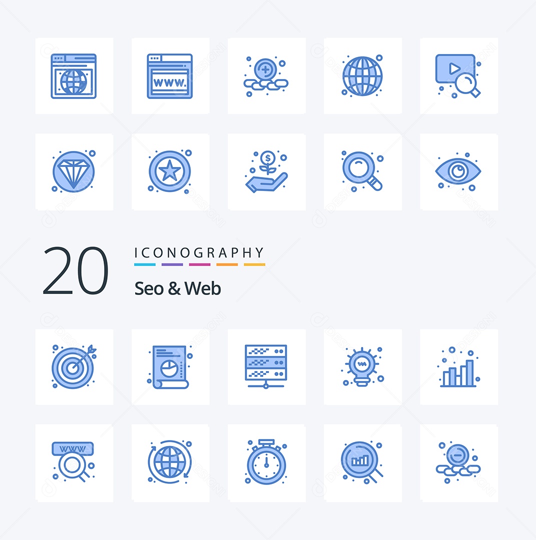 Pacote de ícones de Seo Web Vetores EPS
