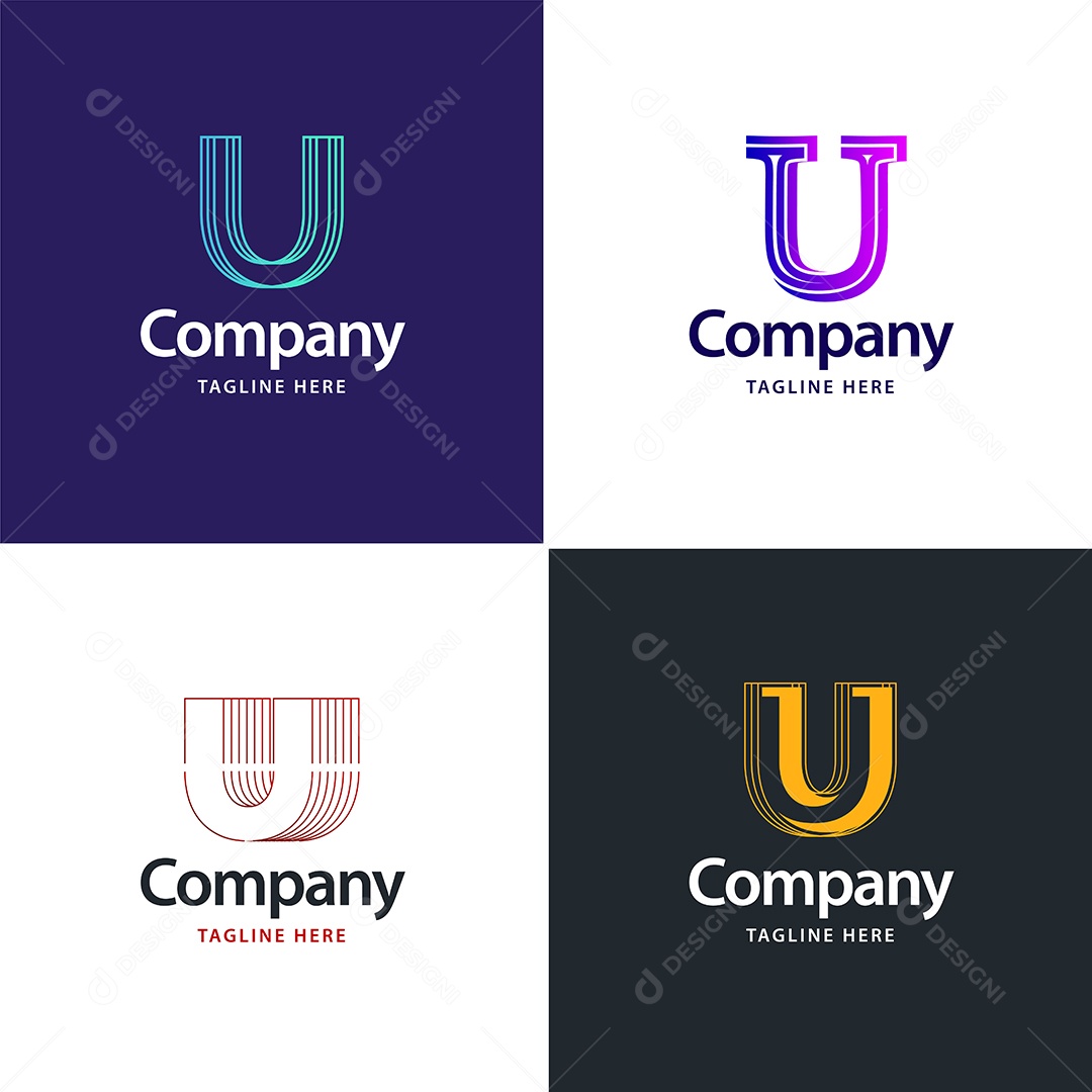 Logo U Personalizada Logotipos Modernos AI Editável