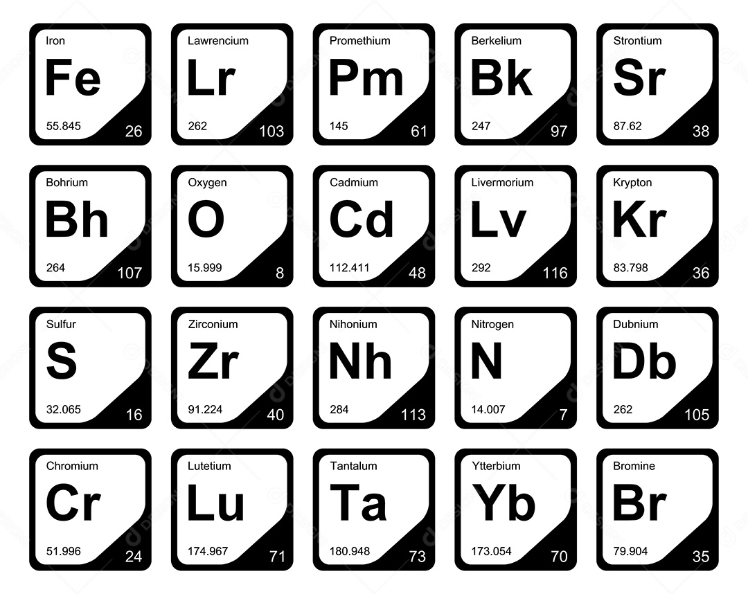 Tabela Periódica Ícones Vetor EPS