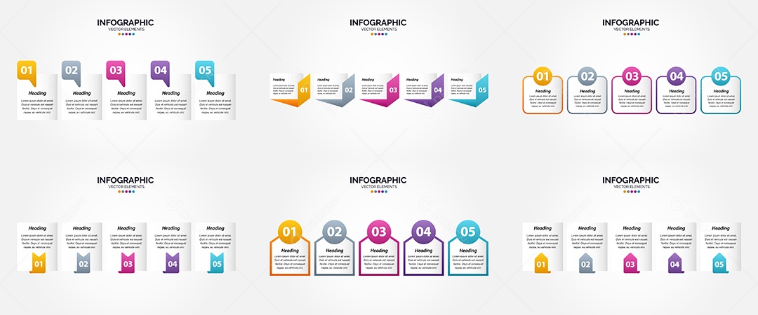 Conjunto de infográficos vetoriais para fazer sua publicidade Vetor EPS
