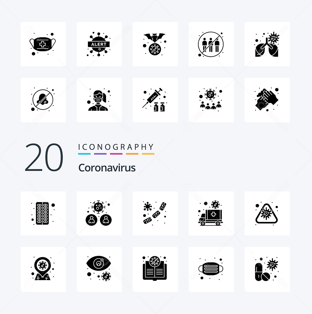 Pacote de ícones de Coronavírus Vetores EPS