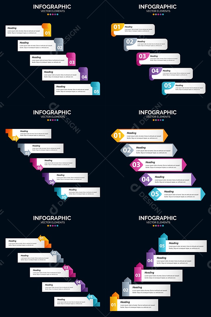 Conjunto de infográficos vetoriais para fazer sua publicidade Vetor EPS