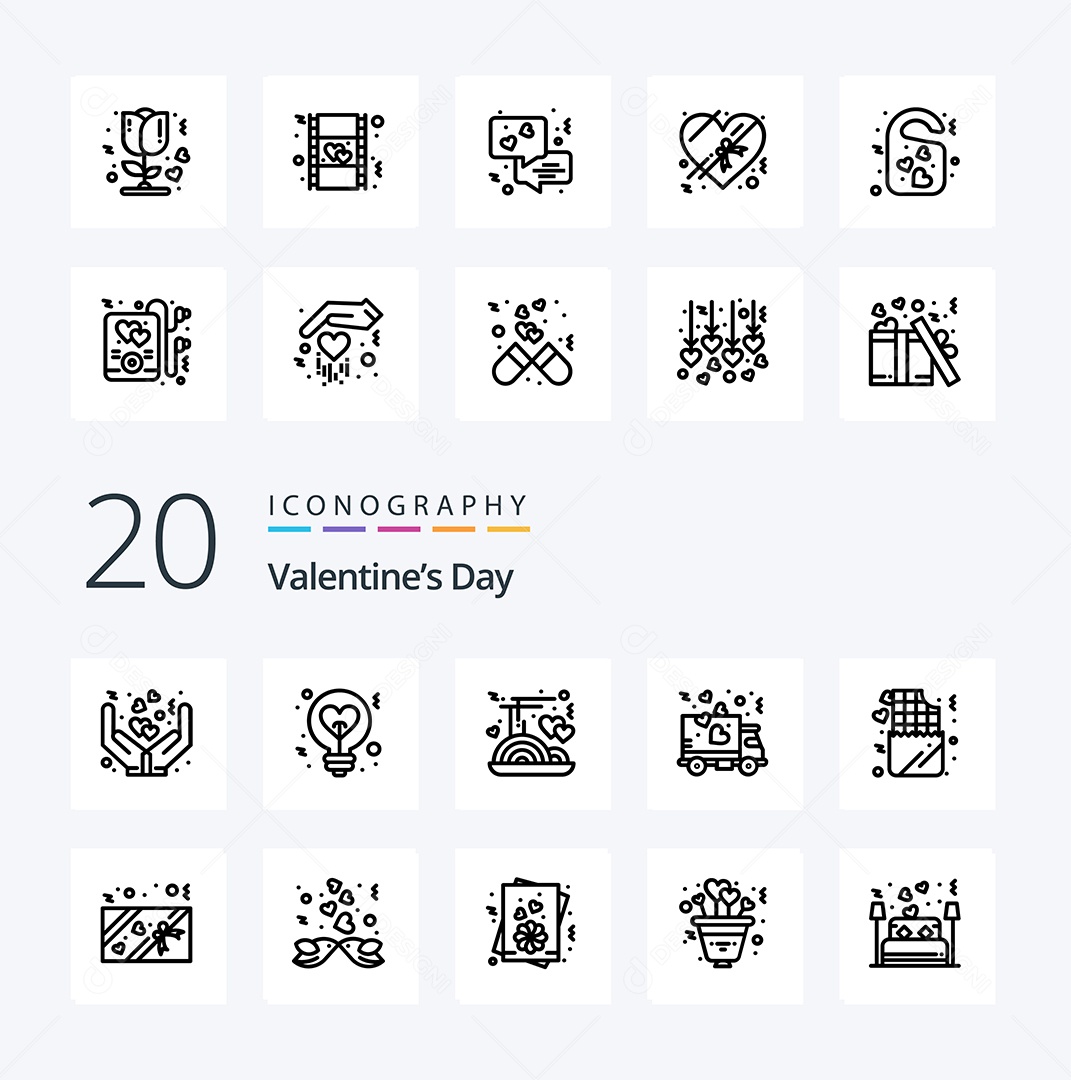 Pacote de ícones de Dia dos Namorados Vetores EPS
