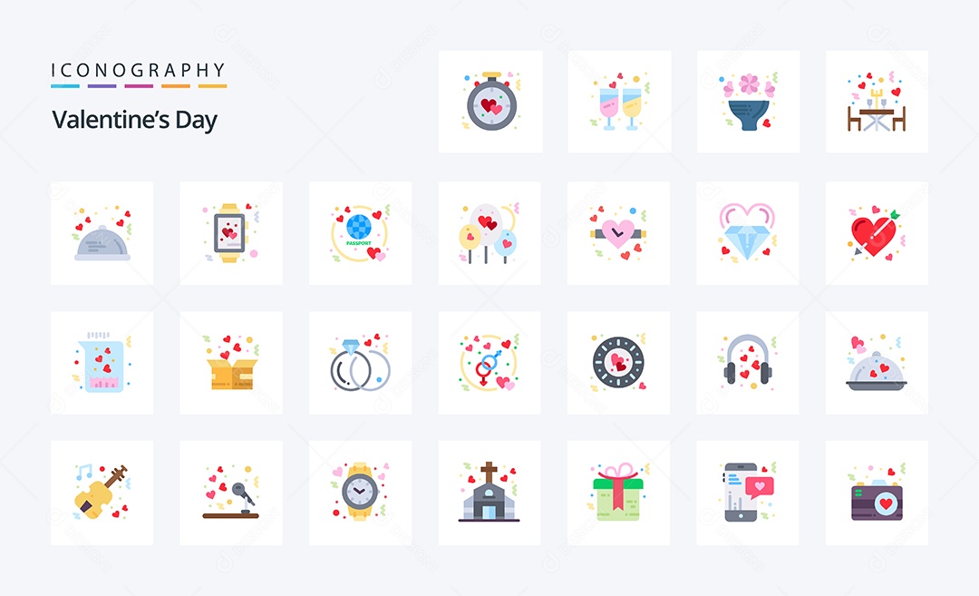 Pacote de ícones de Dia dos Namorados Vetores EPS