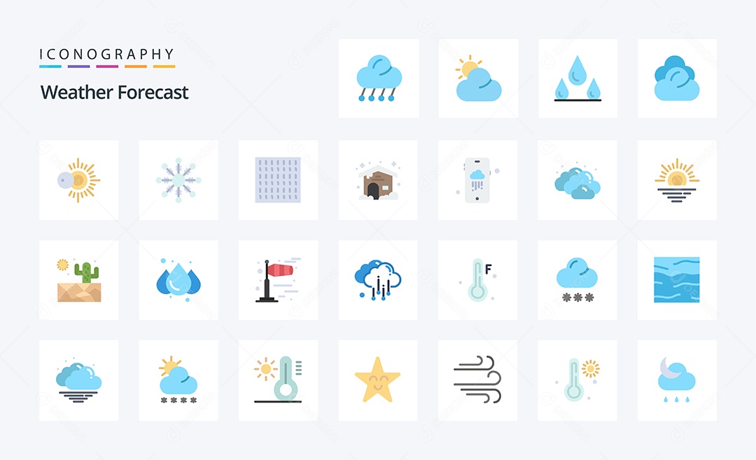 Vector Weather Forecast Icon Pack EPS