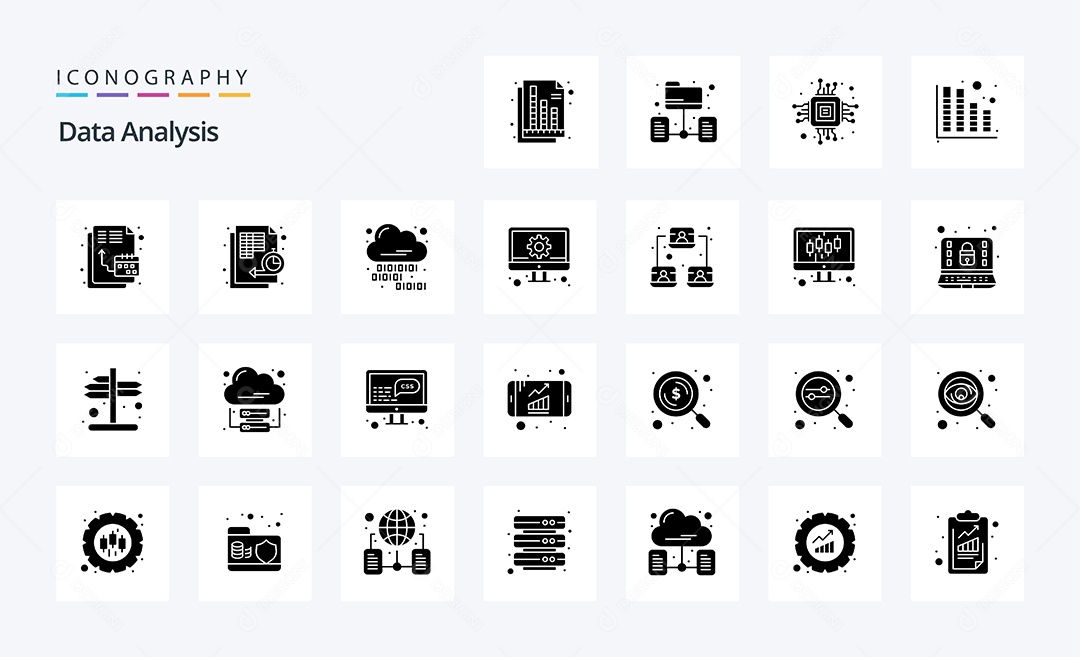 Pacote de ícones de Análise de Dados Vetores EPS