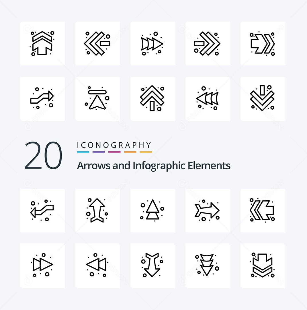 Pacote de ícones de Setas e Infográfico Vetores EPS