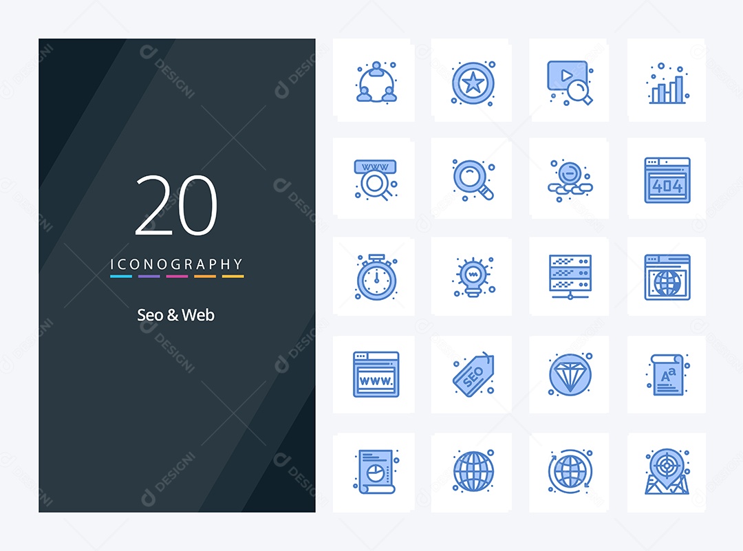 Pacote de ícones de Seo Web Vetores EPS