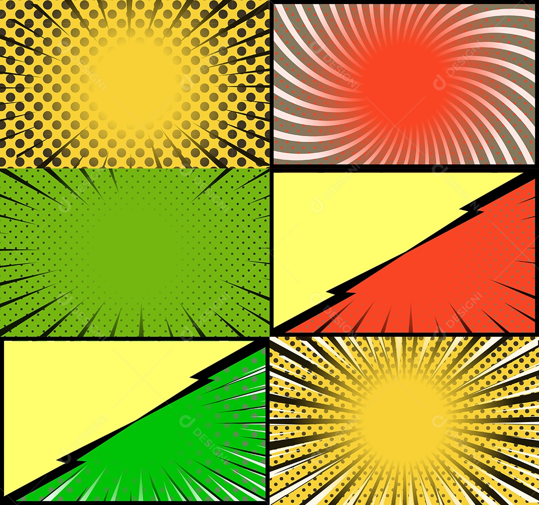 Vetor retrô de fundo em quadrinhos Colorida Vetor EPS