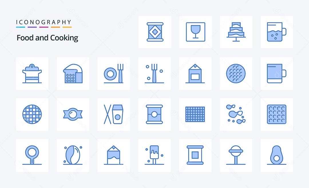 Pacote de ícones de Comida e Culinária Vetores EPS