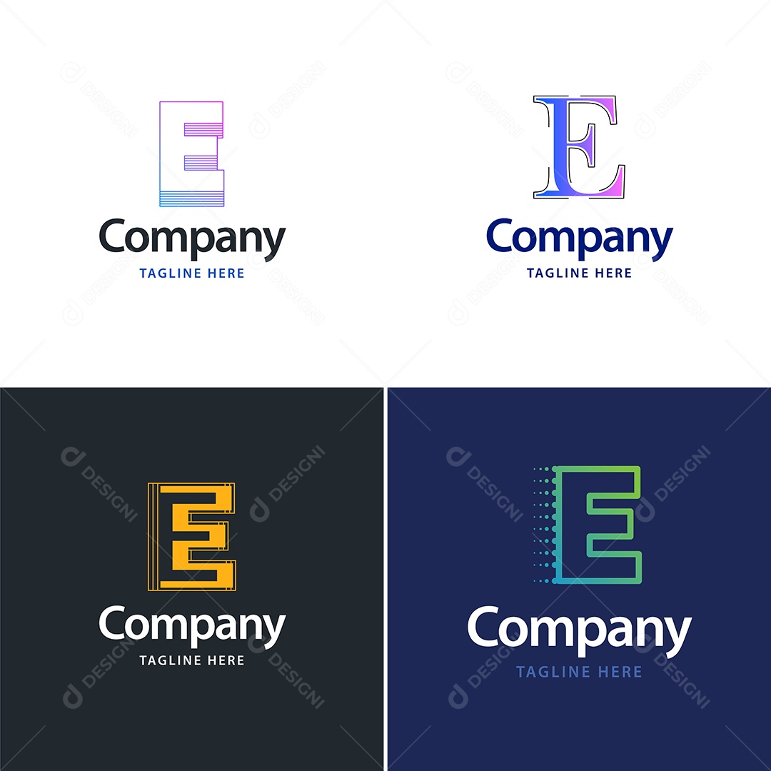 Logo E Personalizada Logotipos Modernos AI Editável