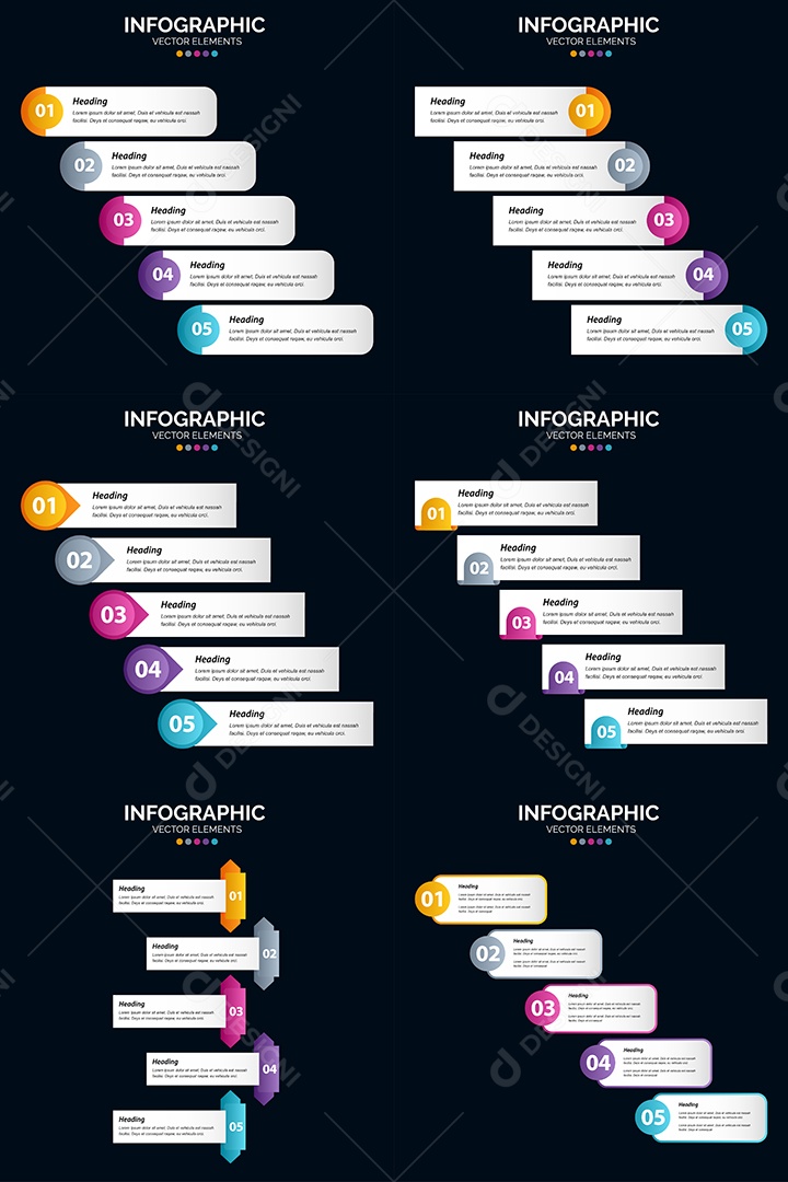 Conjunto de infográficos vetoriais para fazer sua publicidade Vetor EPS