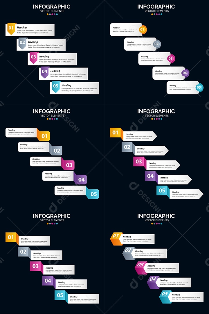Conjunto de infográficos vetoriais para fazer sua publicidade Vetor EPS