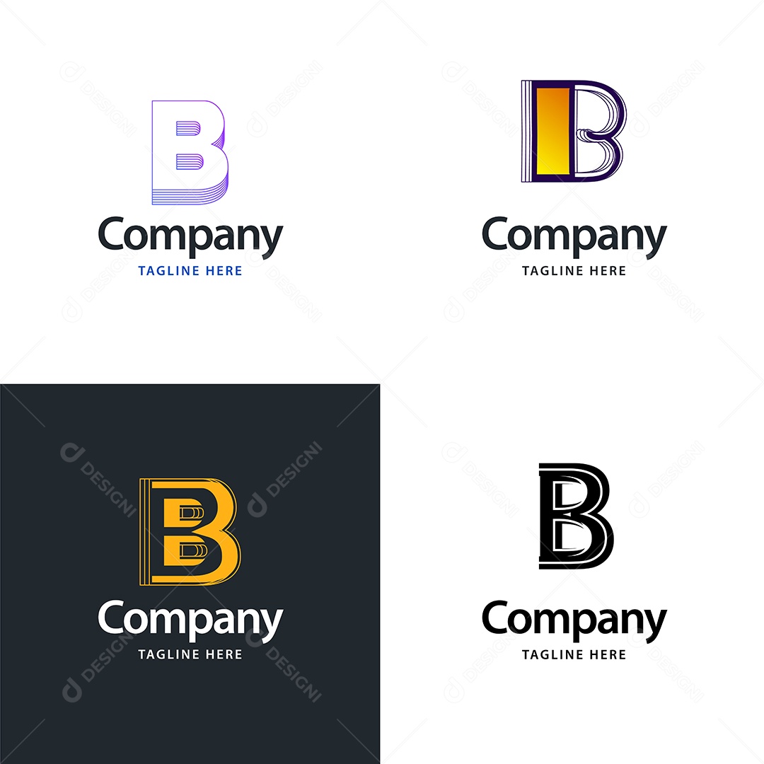 Logo B Personalizada Logotipos Modernos AI Editável