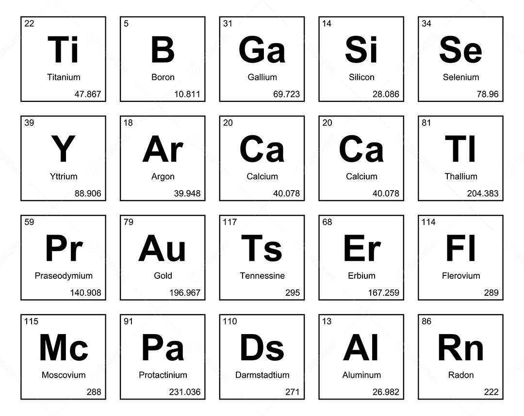 Tabela Periódica Ícones Vetor EPS