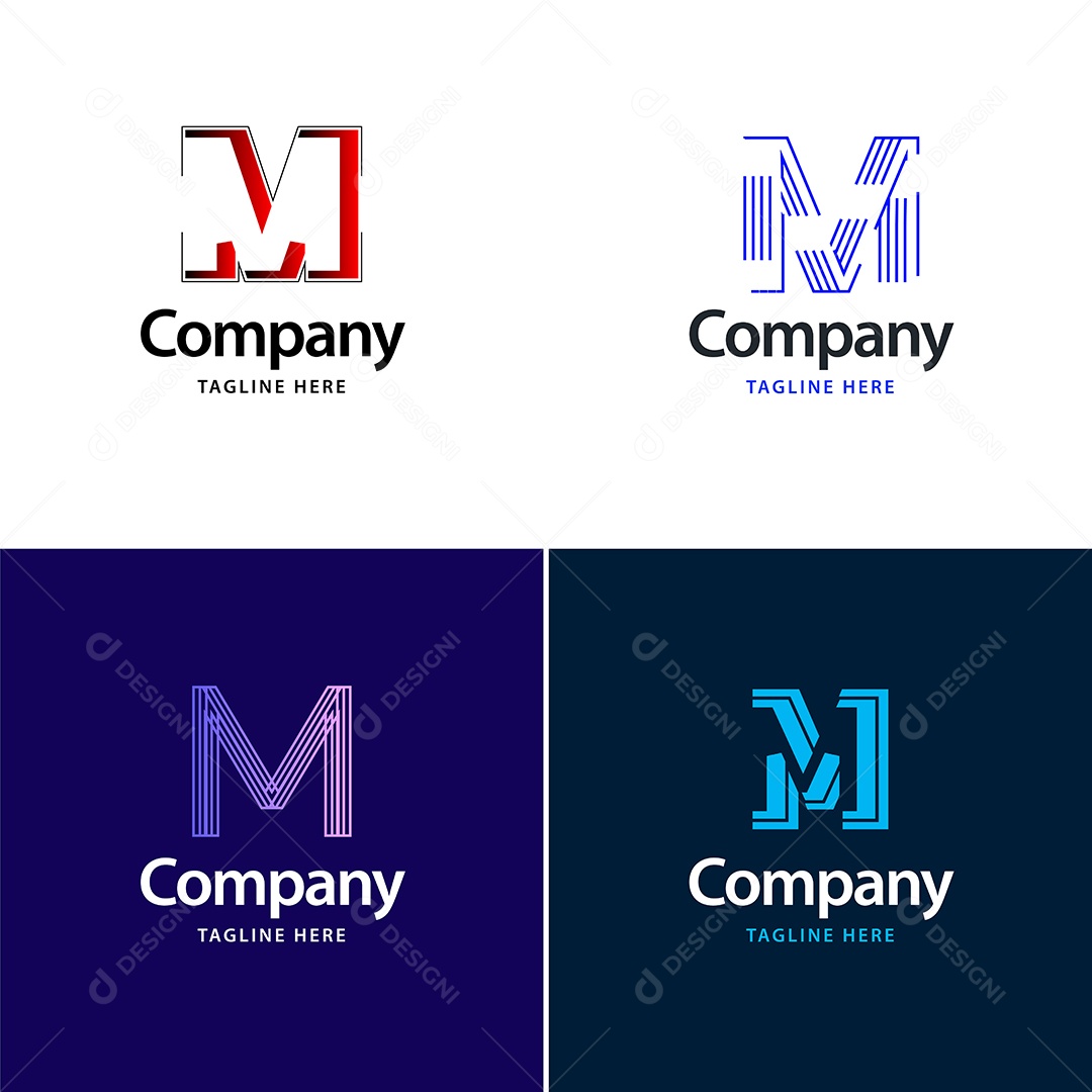 Logo M Logotipos Modernos AI Editável