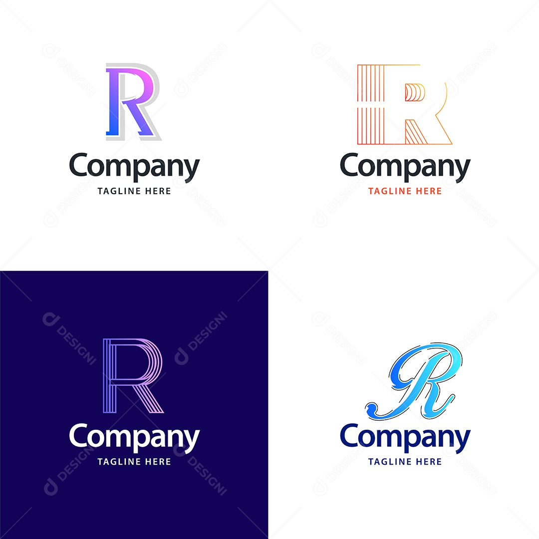 Logo R Logotipos Modernos AI Editável