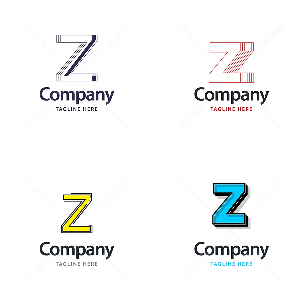 Logo Z Personalizada Logotipos Modernos AI Editável