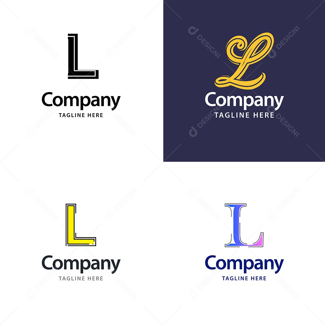 Logo L Personalizada Logotipos Modernos AI Editável