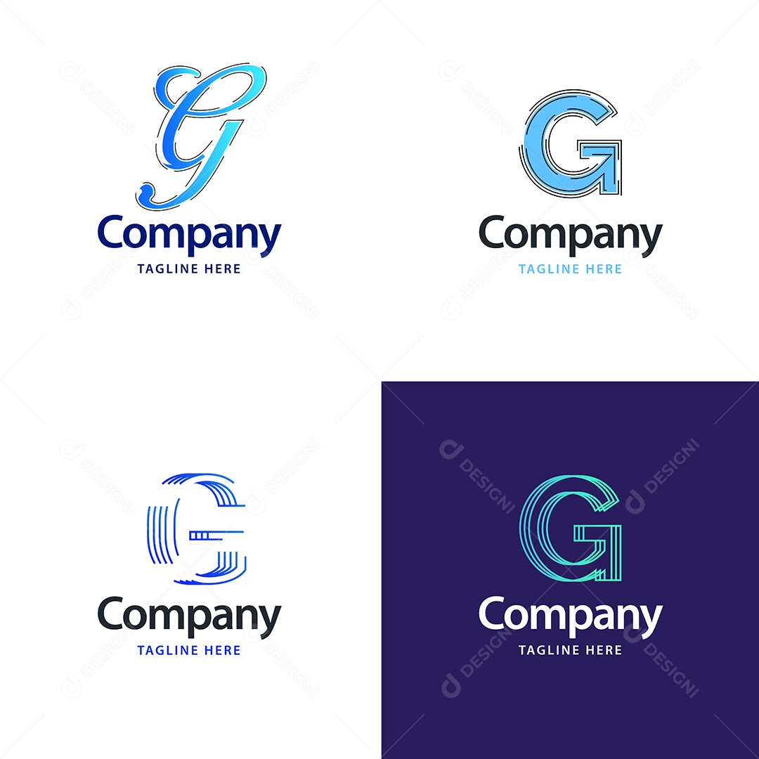 Logo G Personalizada Logotipos Modernos AI Editável