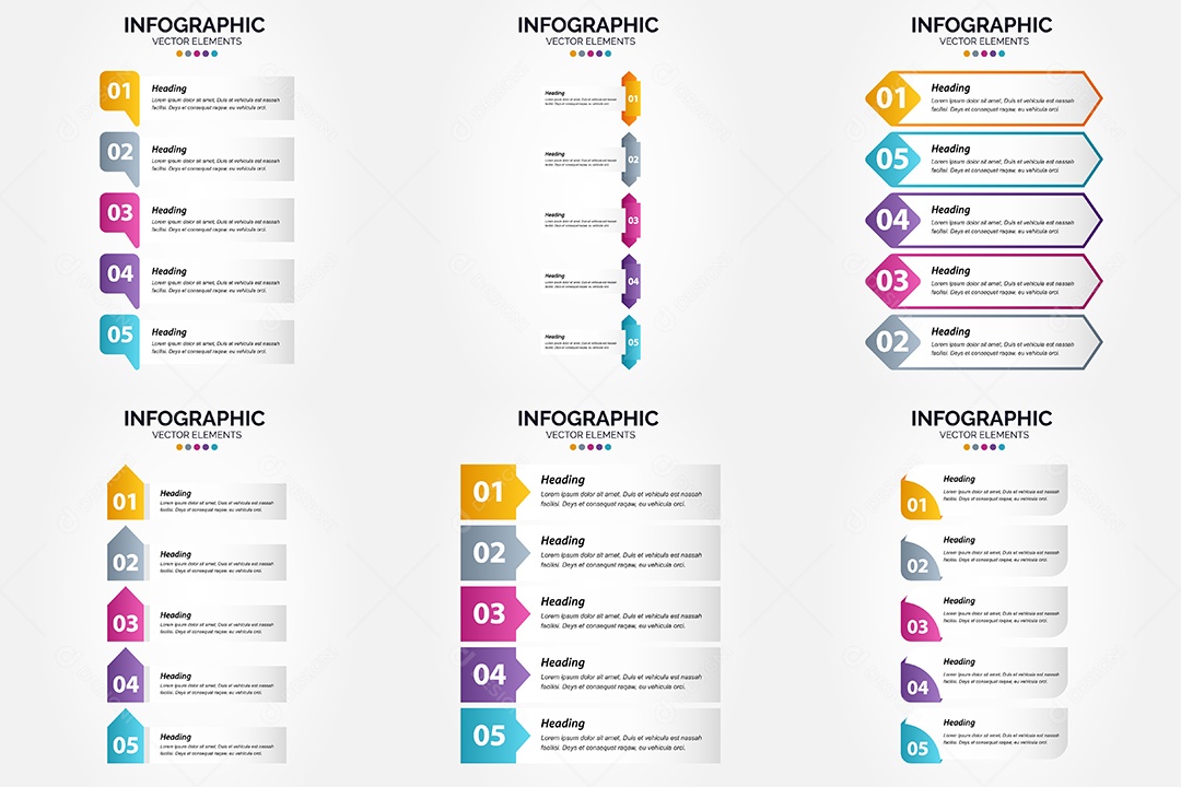 Conjunto de infográficos vetoriais para fazer sua publicidade Vetor EPS