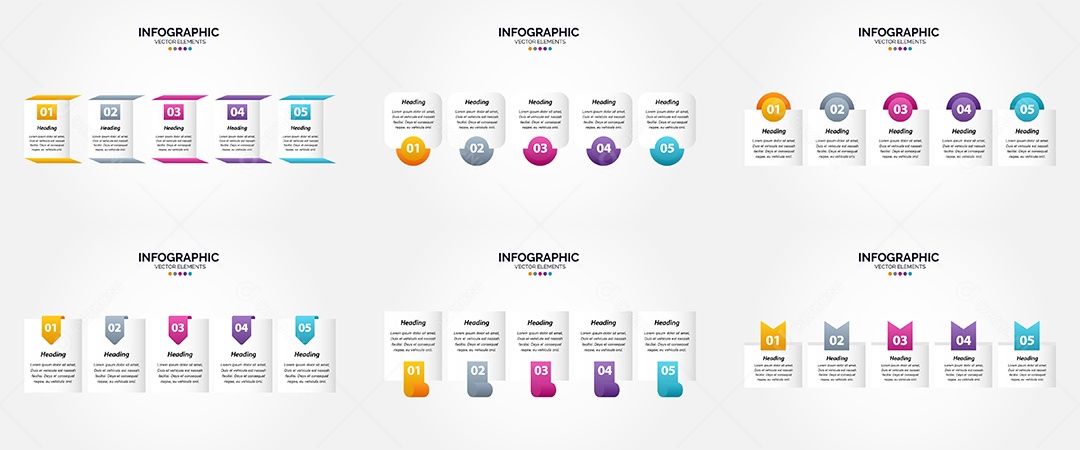 Conjunto de infográficos vetoriais para fazer sua publicidade Vetor EPS