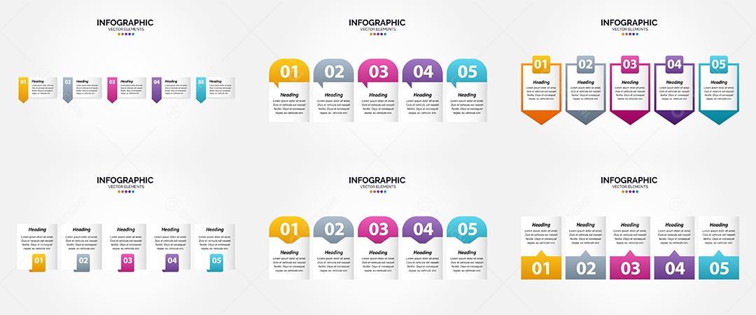 Conjunto de infográficos vetoriais para fazer sua publicidade Vetor EPS