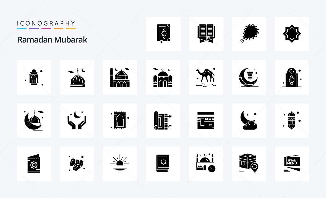 Pacote de ícones de Ramadã Mubarak Vetores EPS