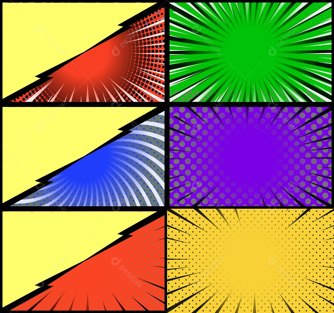 Vetor retrô de fundo em quadrinhos Colorida Vetor EPS