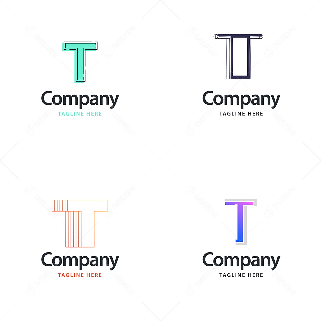 Logo T Personalizada Logotipos Modernos AI Editável