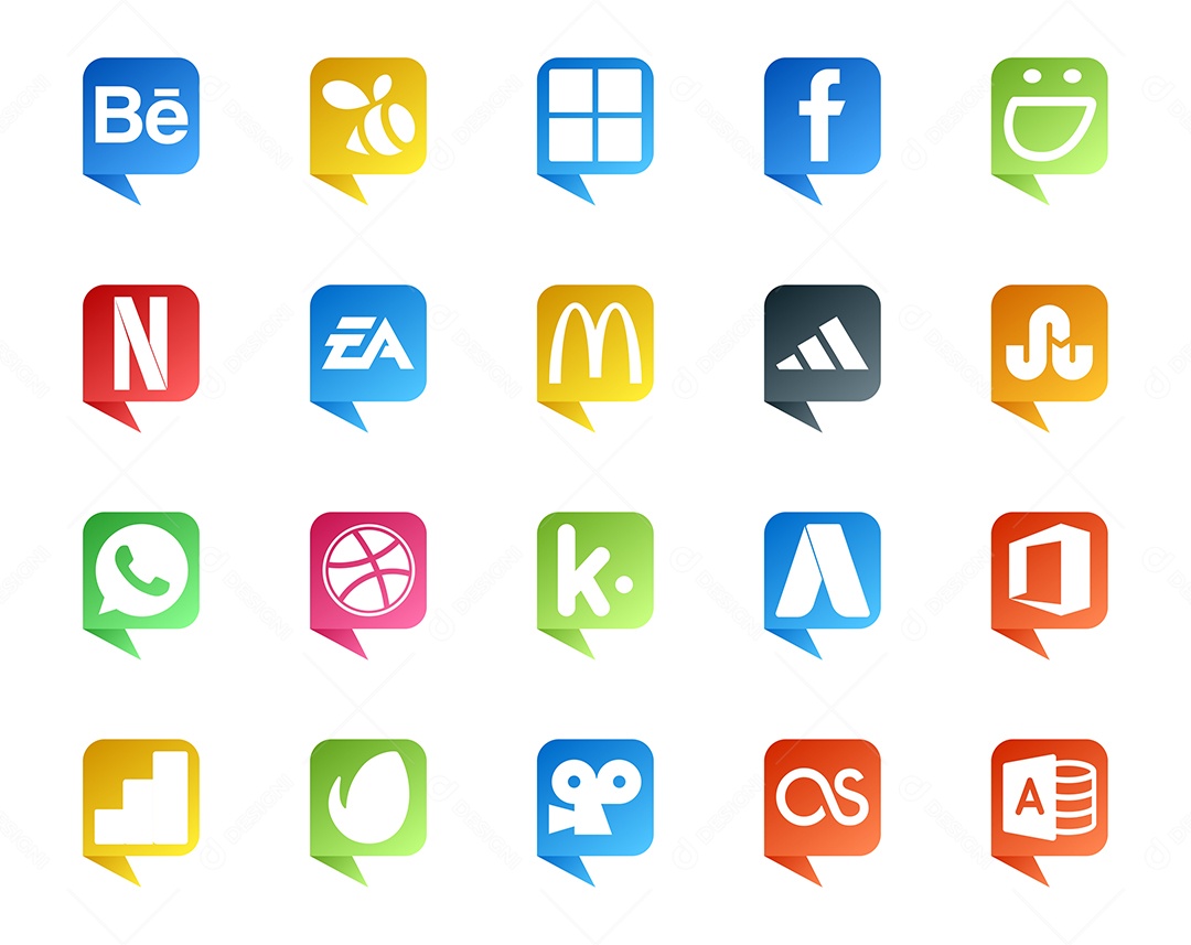 Pacote de ícones de mídia social Vetor EPS