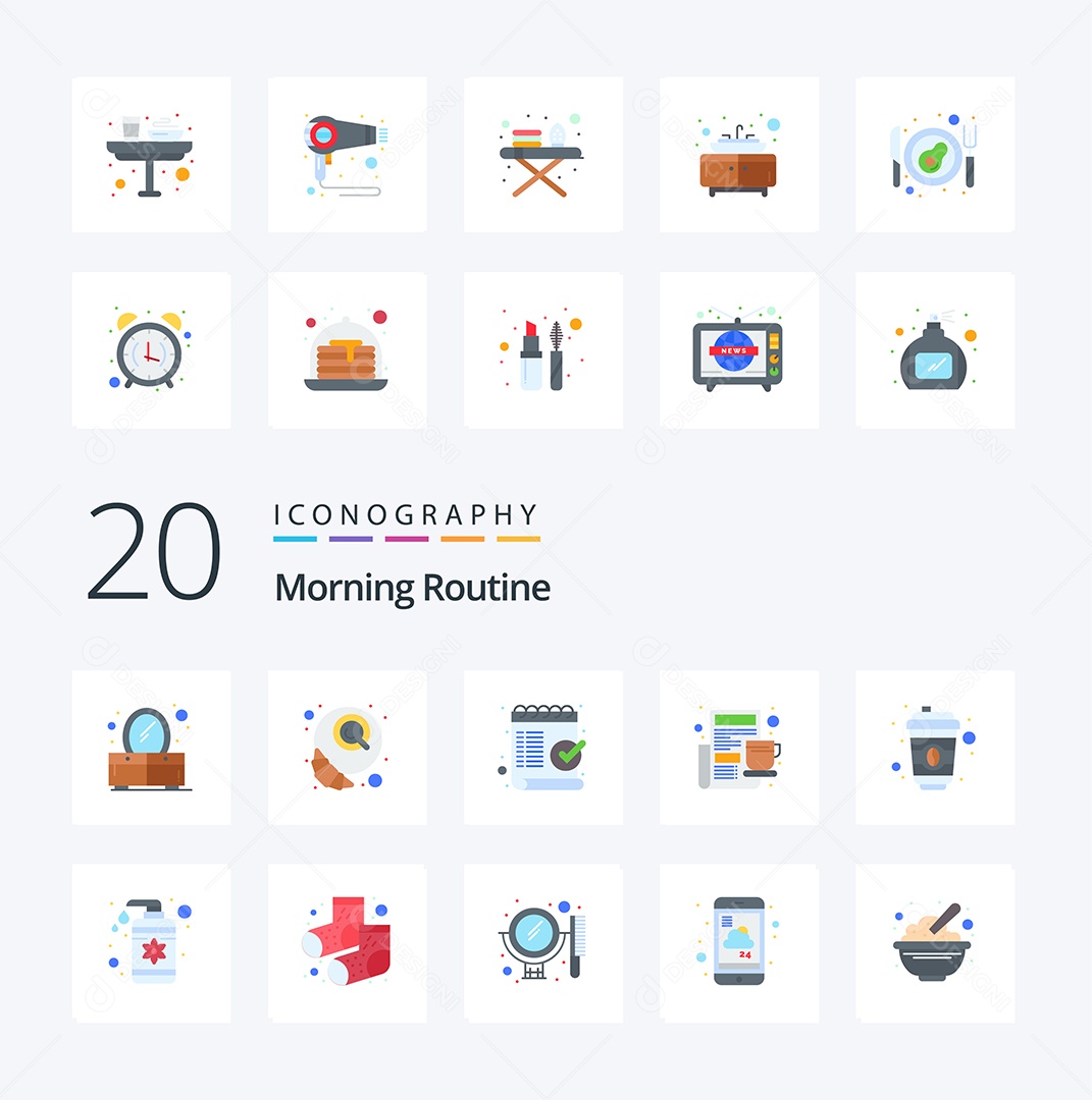 Pacote de ícones de Rotina Matinal Vetores EPS