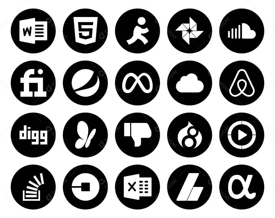 Pacote de ícones de mídia social Vetor EPS