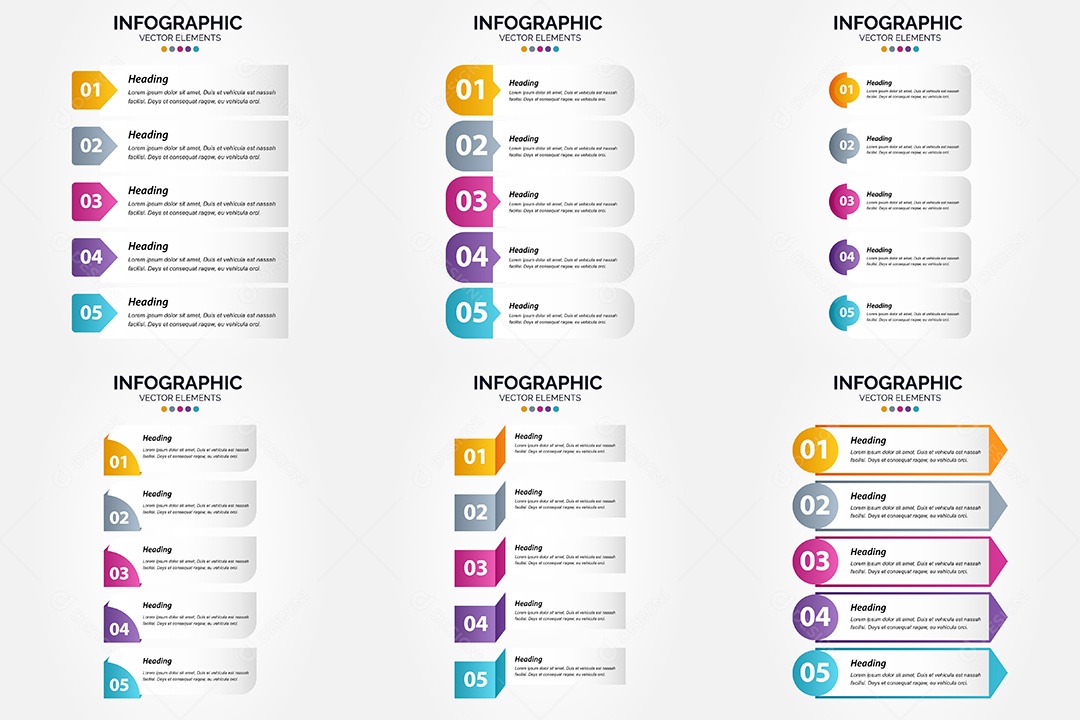 Conjunto de infográficos vetoriais para fazer sua publicidade Vetor EPS