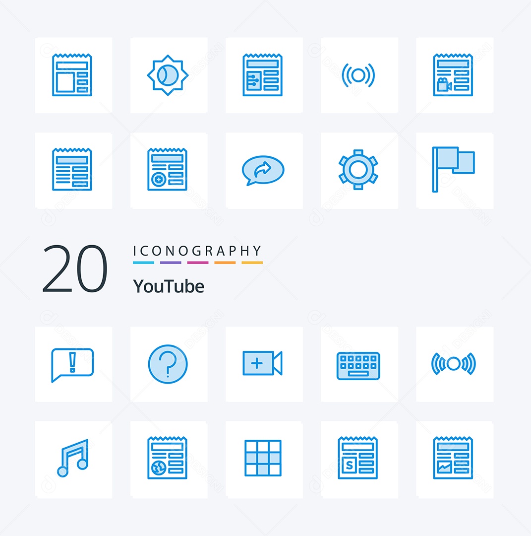 Pacote de ícones de Youtube Vetores EPS