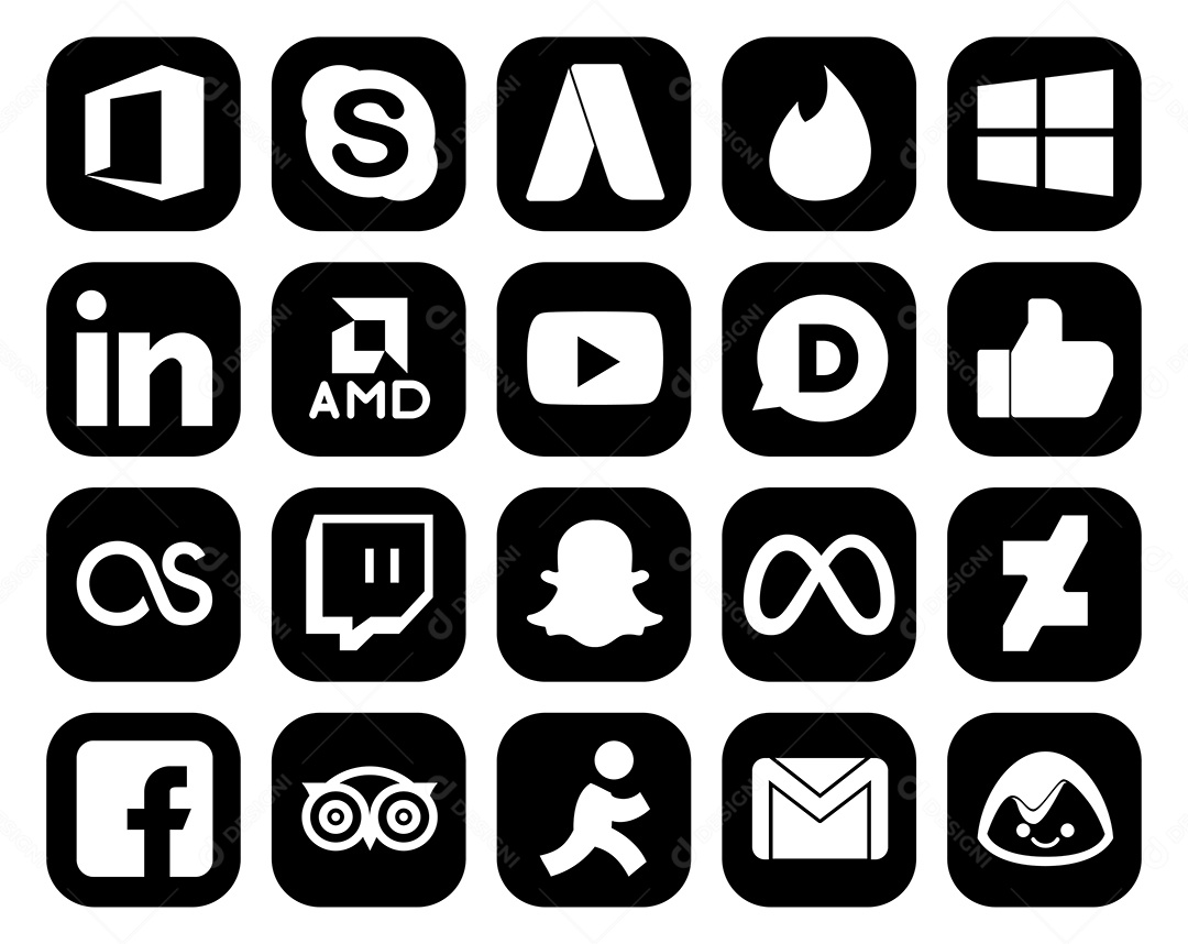 Pacote de ícones de mídia social Vetor EPS