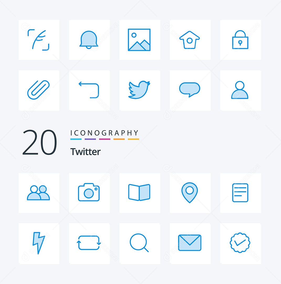 Pacote de ícones de Twitter Vetores EPS
