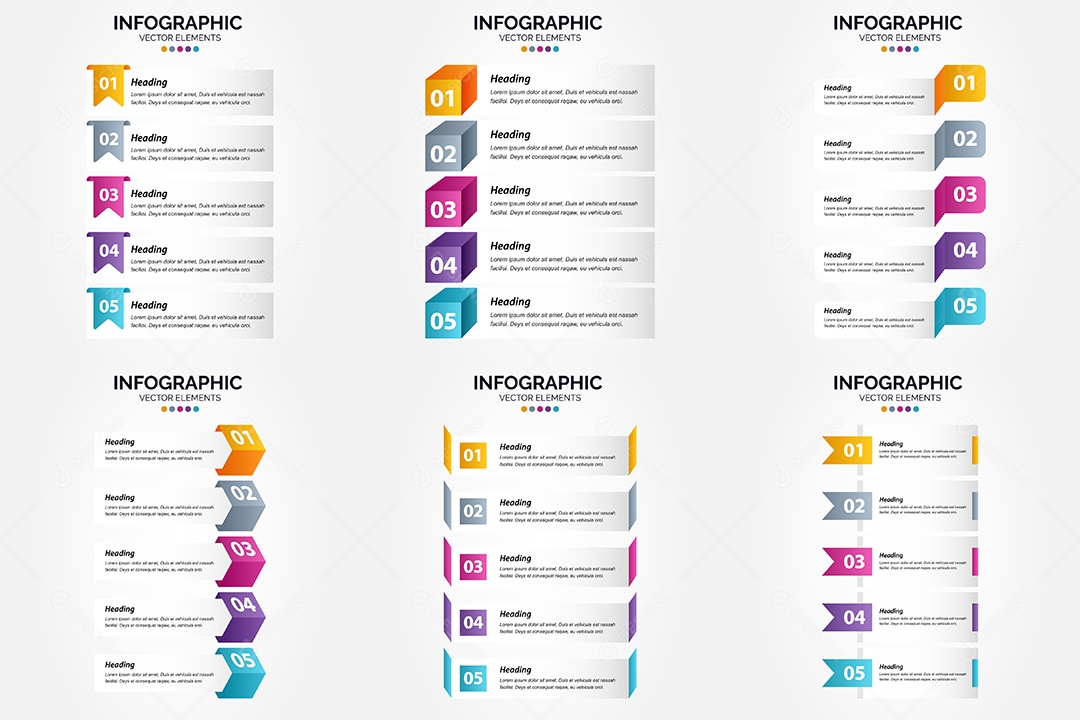 Conjunto de infográficos vetoriais para fazer sua publicidade Vetor EPS