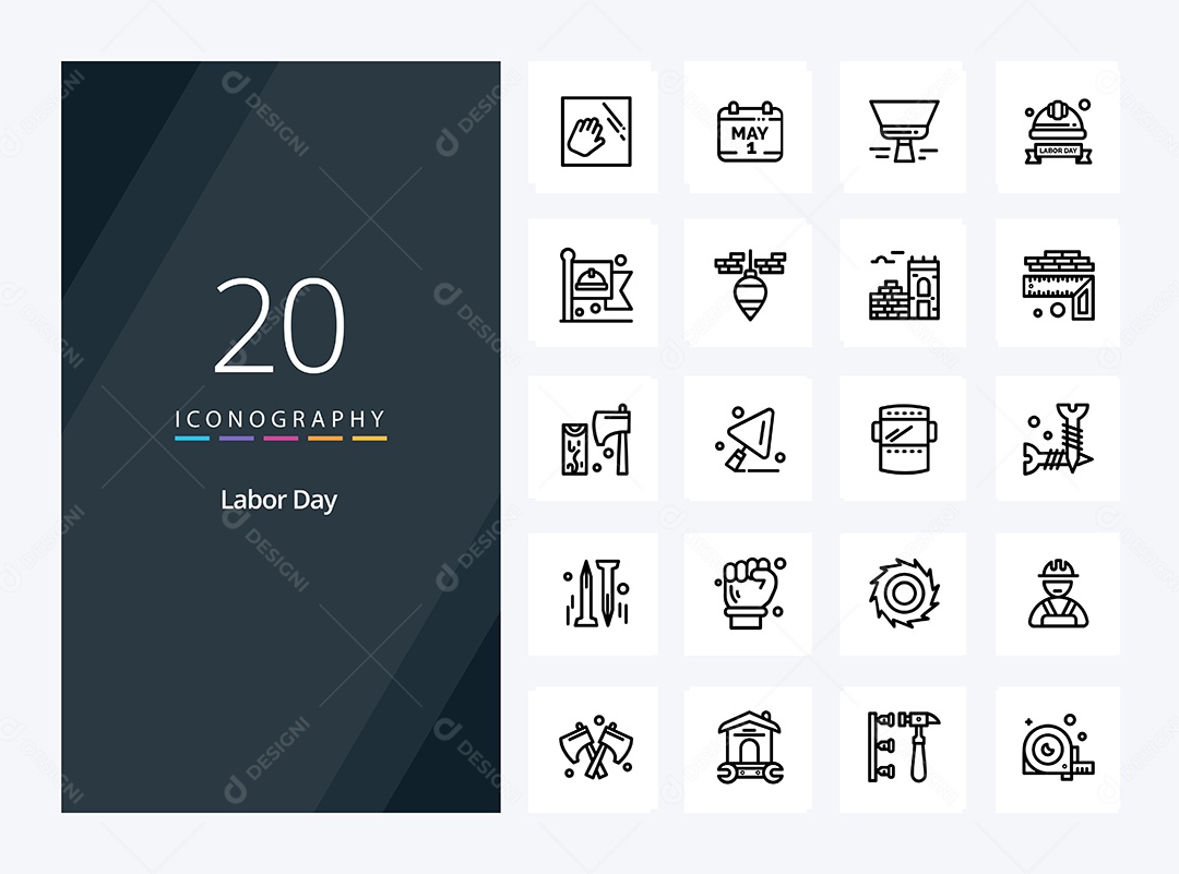Pacote de ícones de Dia de Trabalho Vetores EPS